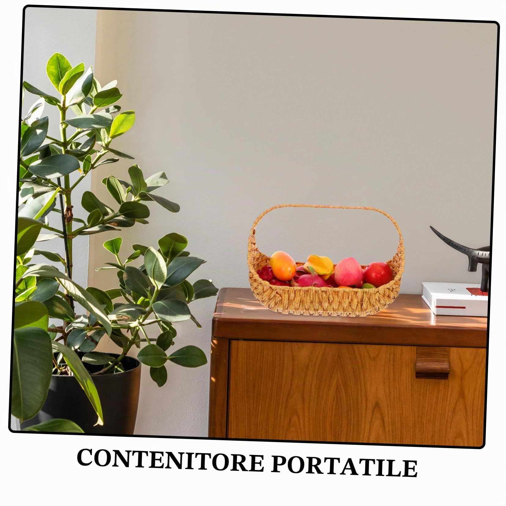 Ciieeo Cestino Da Picnic Intrecciato a Mano Cestino Multiuso Per Frutta E Verdura Organizer Portatile Per Raccolto Di Fiori Decorativo Per Uso Esterno