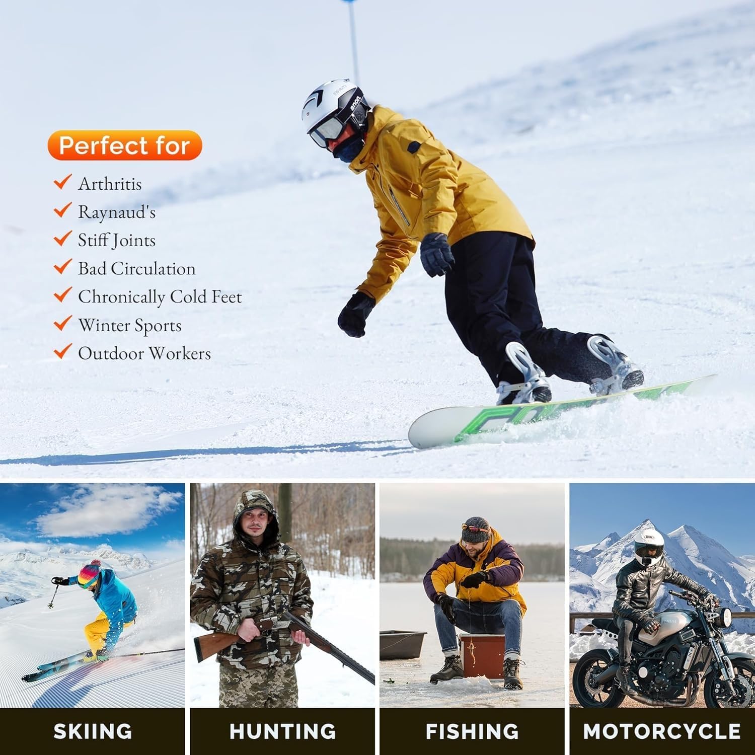 SNOW DEER Hunting Heated Socks with App Control for Men Women, Rechargeable Electric Heating Warm Sock for Motorcycle Hunting Ski Hiking Cold Winter Work - Image 10