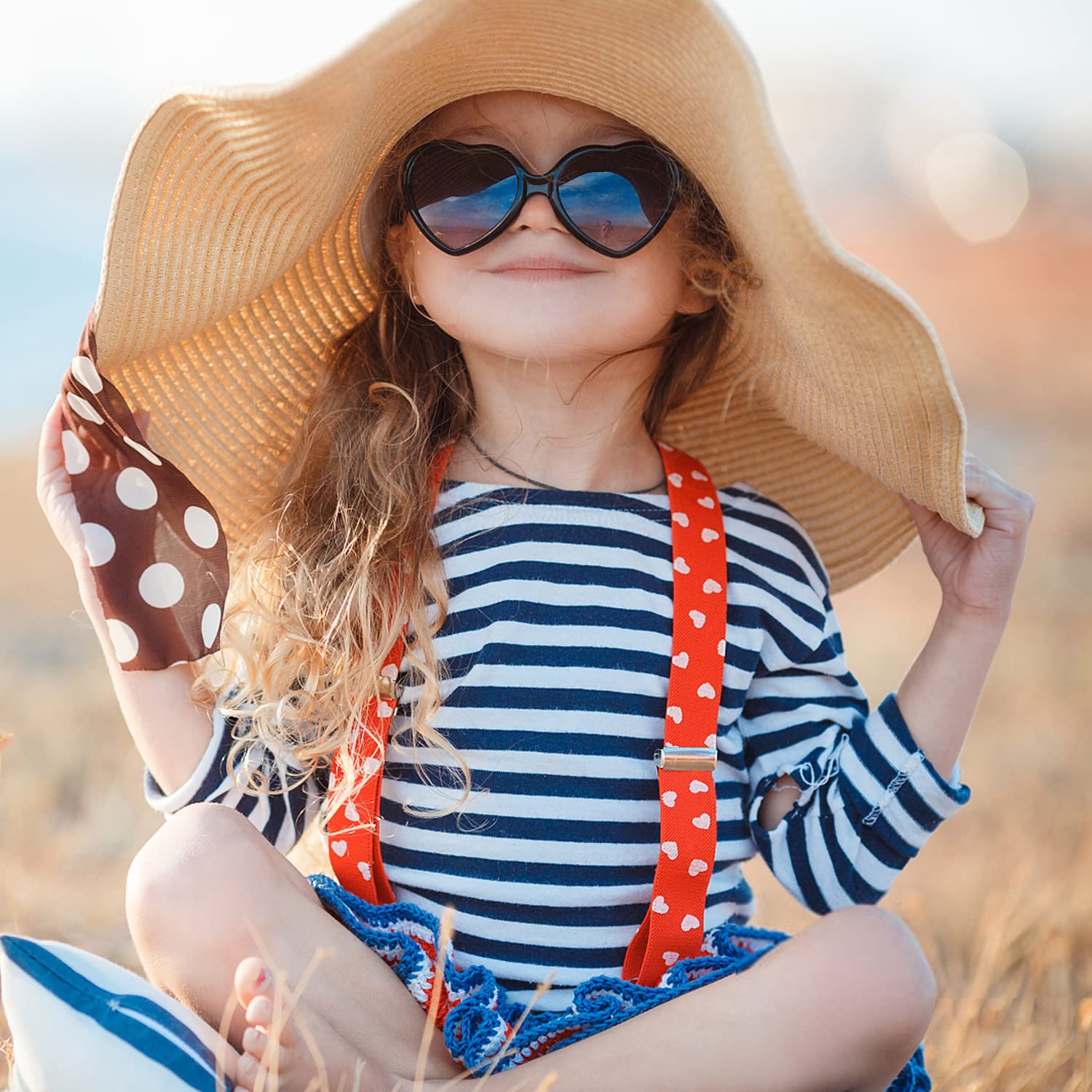 Heart Shaped Kids Sunglasses Lovely Children Sun Glasses Street