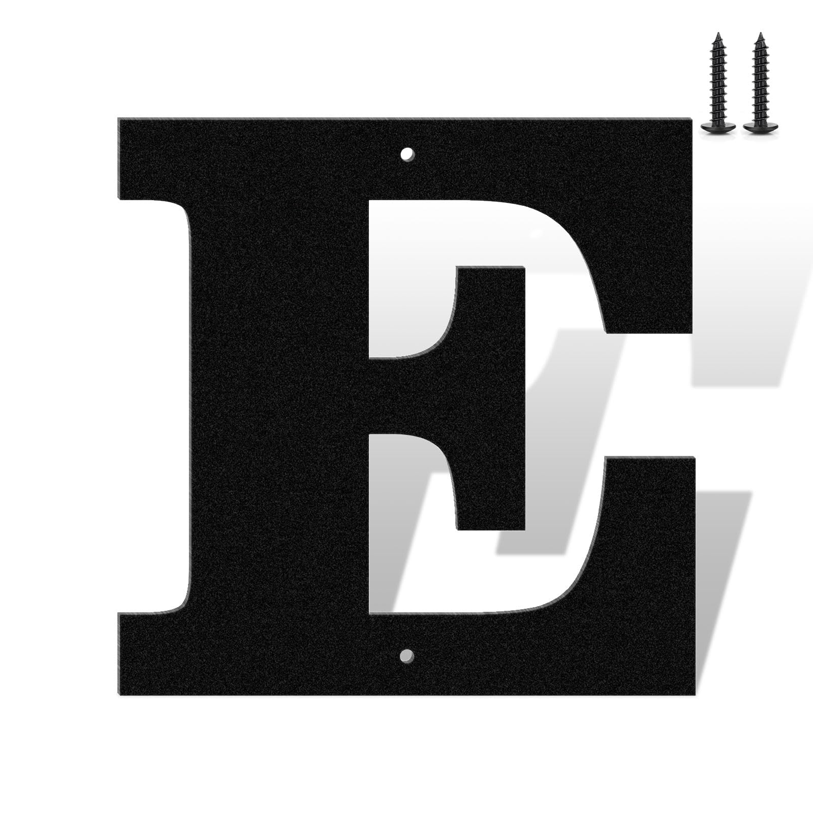 8 Inch Matte Black Rustproof House Numbers Letters,Heavy-Duty Metal Address Numbers for House,Weatherproof 0-9 Numbers & A-Z Outdoor Metal Letters Full Set for Door,Gate,Mailbox(E)