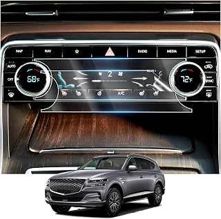 Screen Protector for 2021+ Genesis GV80 2PCS PET Plastic Climate Control Protective Genesis GV80 2021+ Accessories Air Conditioner Screen Protector 2021 2022 2023 Genesis GV80 Climate Panel Film