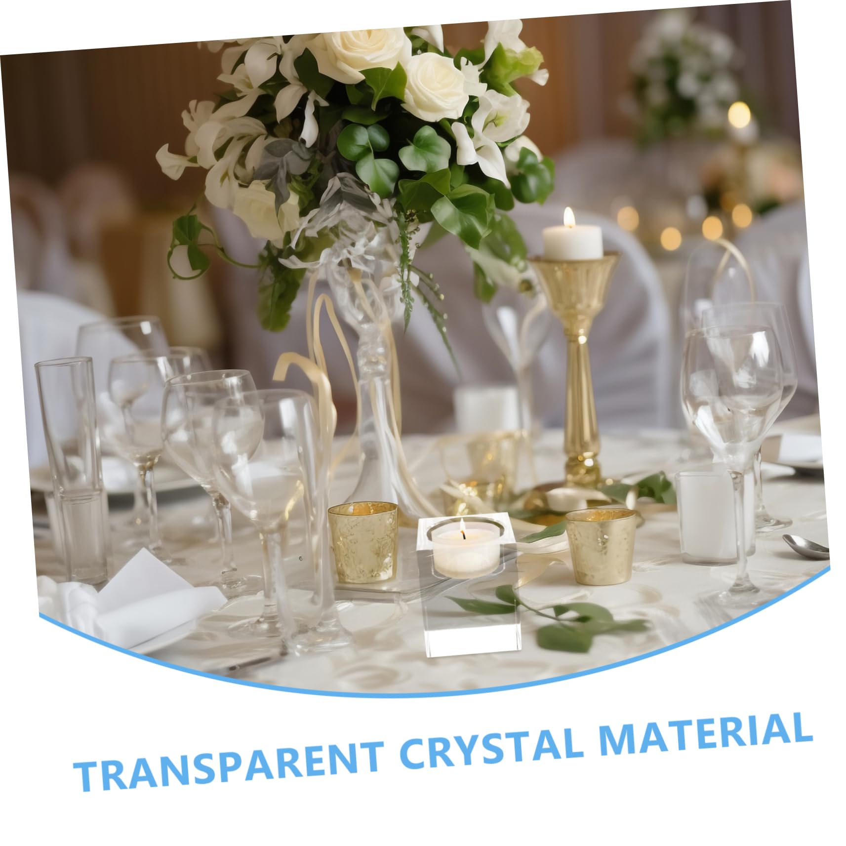 Portavelas de Té Cuadrados de Cristal Transparente 4 Piezas | Decoración para Centro de Mesa y Hogar, Diseño Elegante y Estable, Adecuado para Boda y Café
