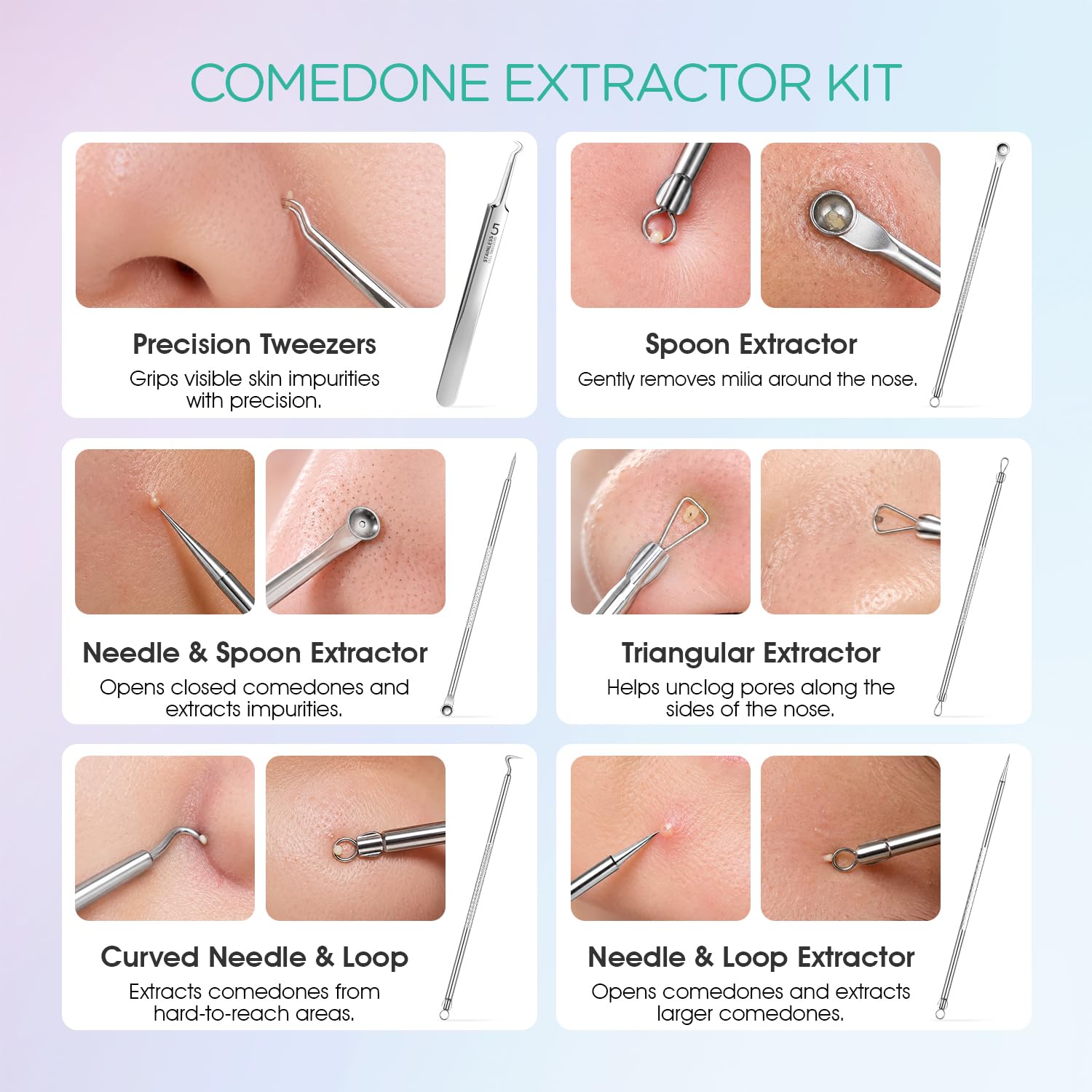 VOYOR Blackhead Remover Pore Vacuum with 6 Suction Heads