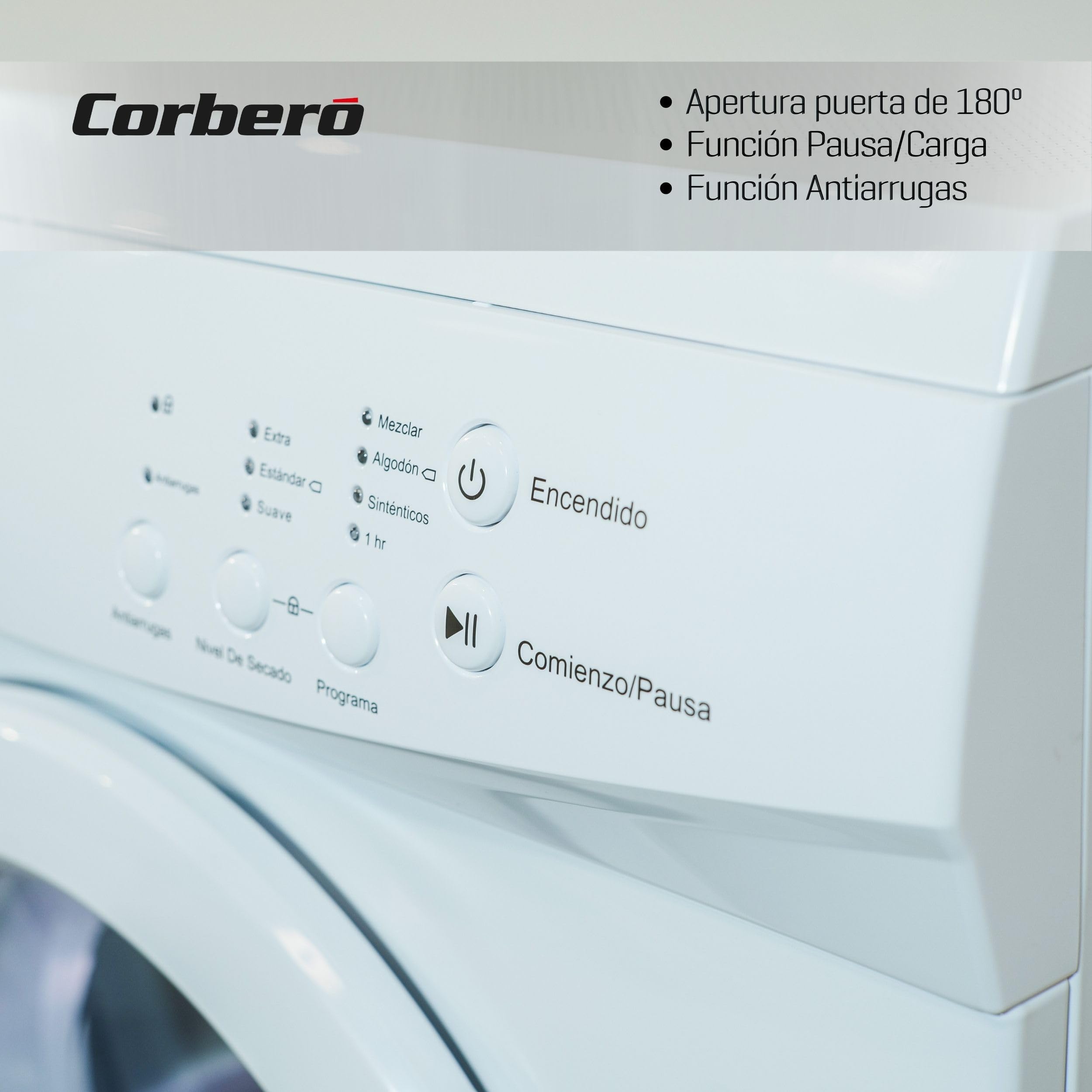 Corberó - Secadora de Evacuación | CSVE710W | 7 Kg | Carga Frontal | Indicadores LED | 4 Programas | Función Antiarrugas | 69 dB | Apertura 180º | Blanco
