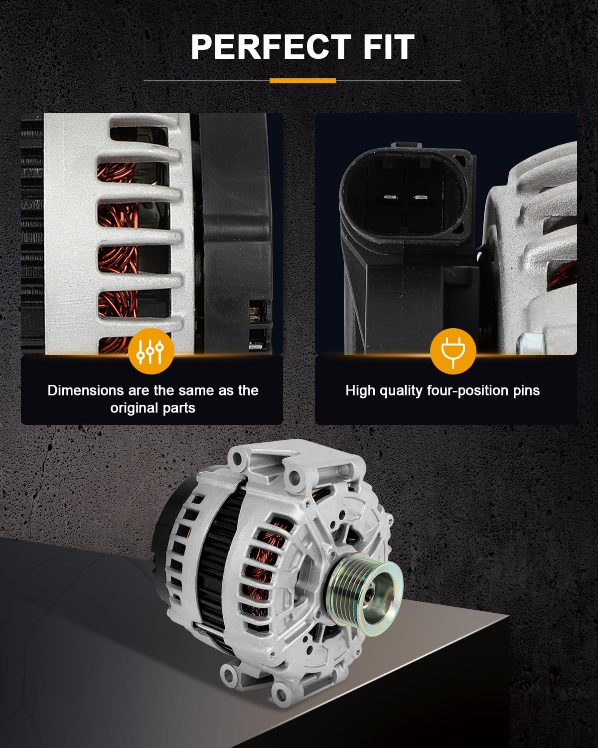 ROADFAR Alternator Compatible for for Mercedes-Benz for CL550 5.5L 2009-2010,for Mercedes-Benz for S450 4.7L 2008 2010,for Mercedes-Benz for S550 5.5L 2007-2010, Replace 11310