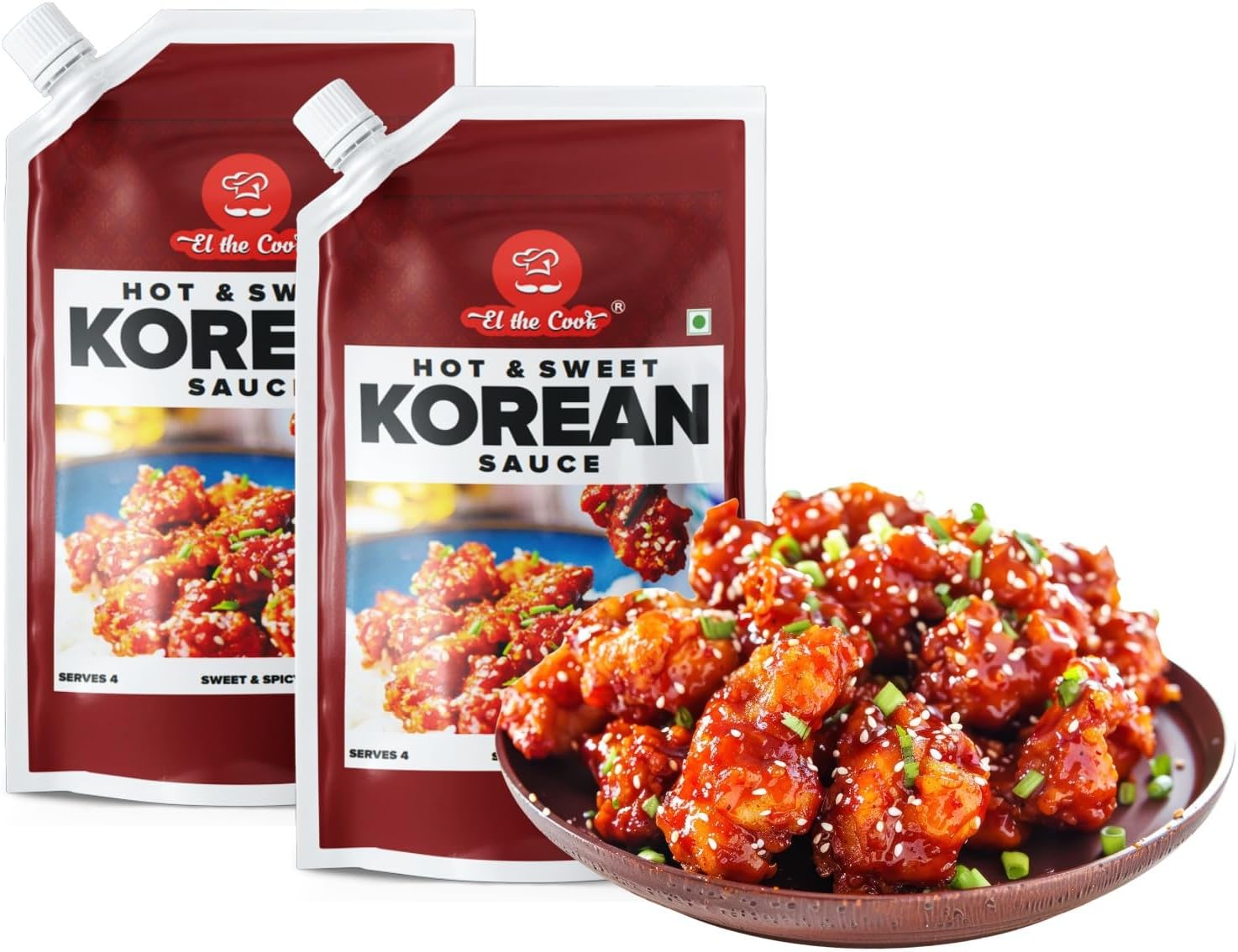 Indo-Korean Hot & Sweet Sauce | Bold Gochujang Twist with Indian Spices | Stir Fry, Dip, Marinade | No Artificial Colours | Vegetarian, 2 x 150g