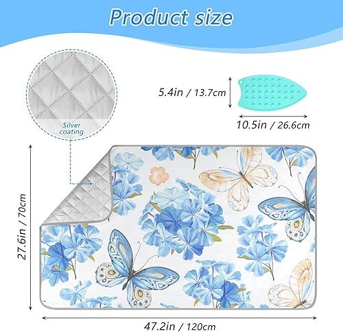 Miniatura 2 de ElliTarr Alfombrilla de planchar portátil para planchar, manta de planchar para mesa, resistente al calor, doble cara, para viajes, grande, 47.2 x