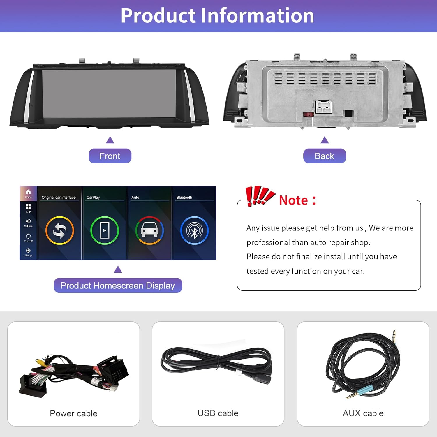 Road Top 10.25" CarPlay Screen Upgrade for BMW 5 Series F10 F11 2010–2011 CIC System | Linux Touchscreen, Wireless CarPlay, Android Auto, MirrorLink, Car Stereo Multimedia Radio Receiver