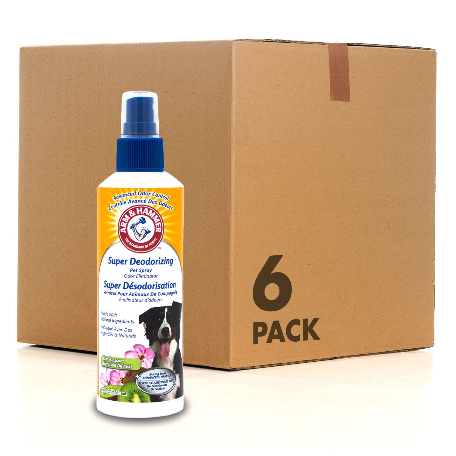 Arm & Hammer for Dogs Super Deodorizing Spray for Dogs | Best Odor Eliminating Spray for All Dogs & Puppies | Fresh Kiwi Blossom Scent That Smells Great, 6.7 Fl Oz (Pack of 6)