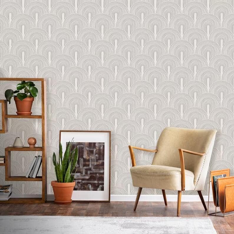 SKYSUKEY Boho Wallpaper Black and White Peel and Stick Wallpaper Minimalist Geometric Removable Wallpaper Vinyl Large Self Adhesive Wall Paper Wallpaper for Bathroom Bedroom Home Decor 98.4”x137.8”