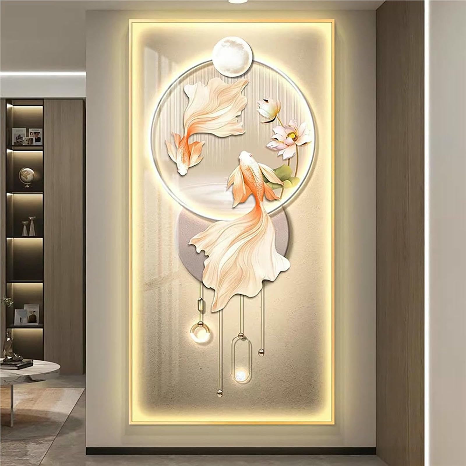 Décor Mural Art Léger à Éclairage LED Intégré Sculpture Murale