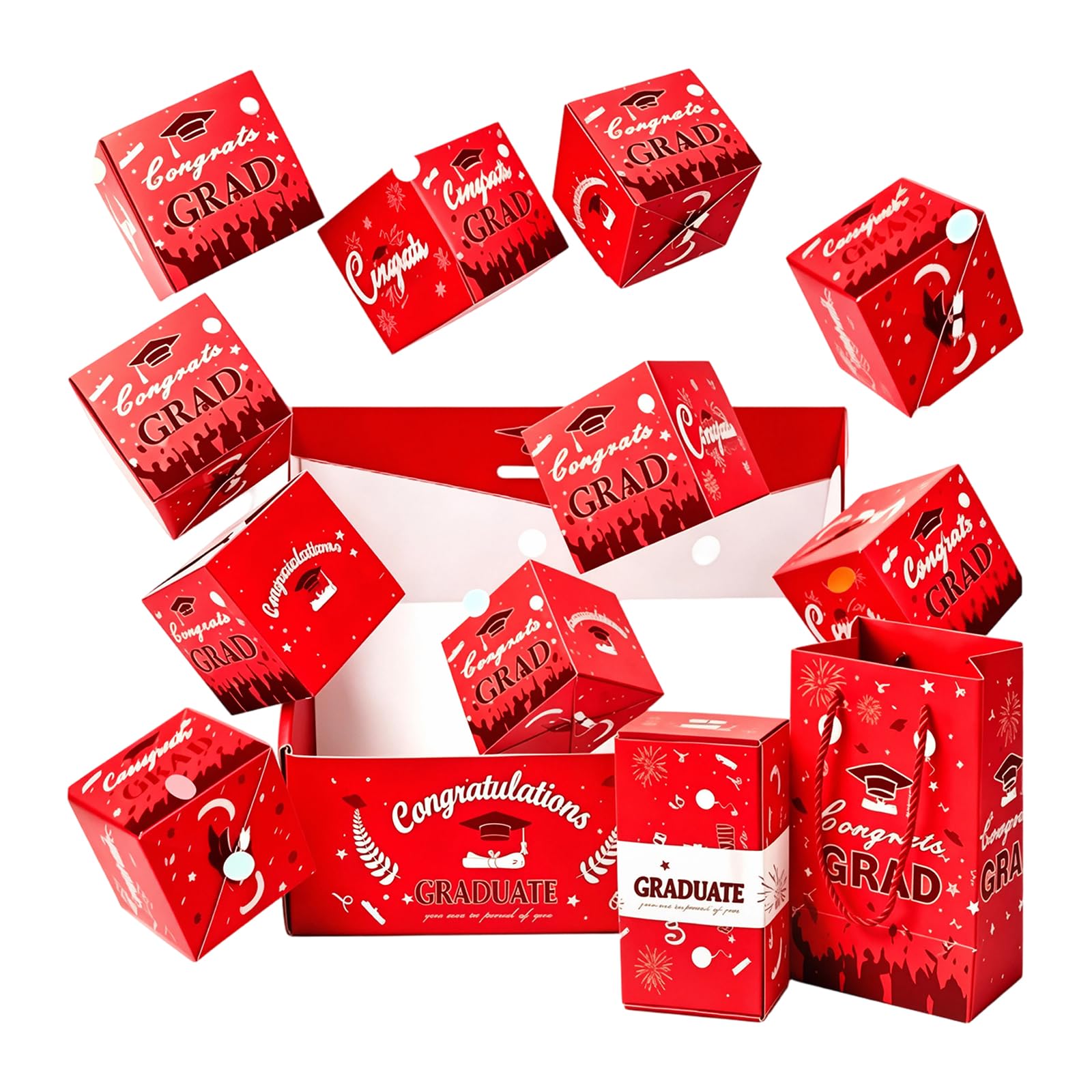 Whoasyst Lucky Money Box Lucky Money Holder with Handheld Bag for Birthday Festival Celebration and Graduation Parties Cash Gift Box
