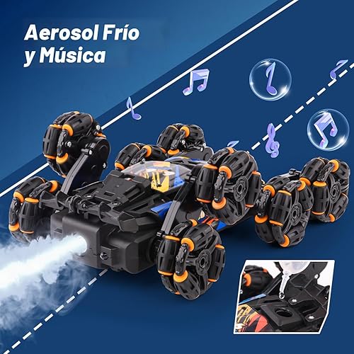 Miniatura 3 de Enfriador de 8 ruedas controlado a mano juguetes de coche RC de acrobacias, coches de control remoto con detección de gestos para niños de 6 7 8-12