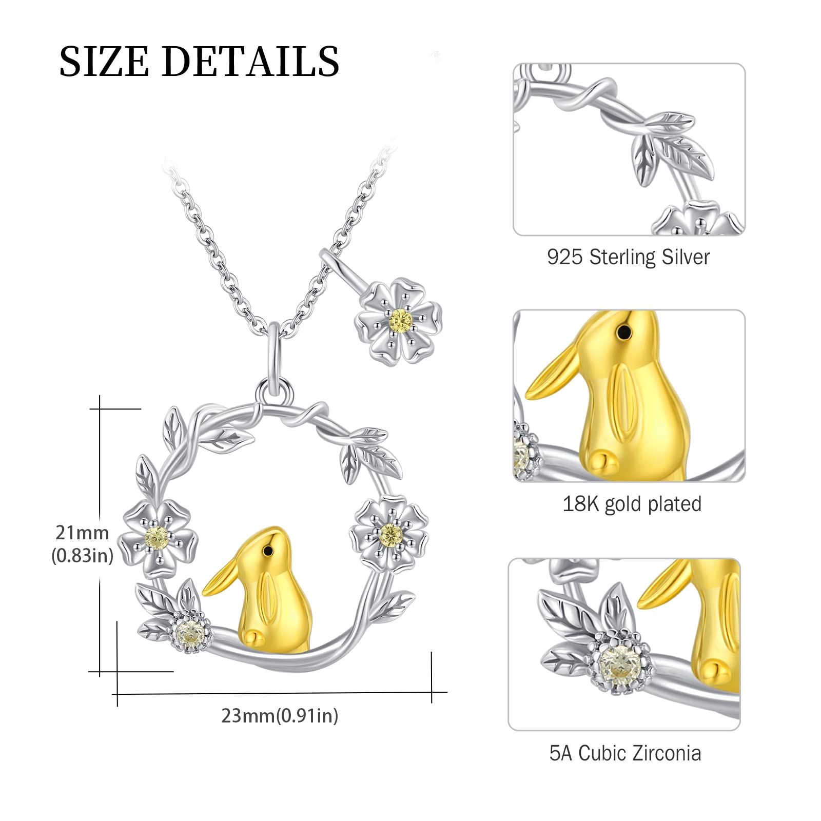 REDSUN Animal Necklace 925 Sterling Silver Heart Necklace Cat/Dog/Rabbit Pig/Butterfly/Frog/Turtle Panda Heart Pendant Jewellery for Womens Girls Daughter Pet Lovers