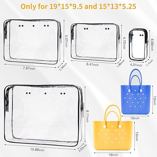 Miniatura 5 de Paquete de 4 accesorios transparentes Bogg Beach para bolsa de inserción, bolsa de viaje, celular, maquillaje, artículos de tocador, organizador de