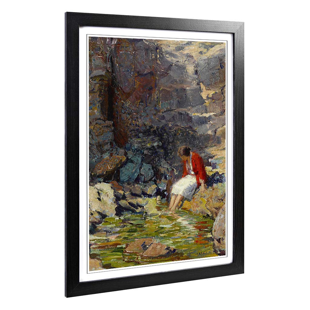 Big Box Art Framed Print of Joseph Kleitsch Enchantment Design | Wall Art Picture | Home Decor for Kitchen, Living, Dining Room, Bedroom, Hallway, Office, Black, A2 / 24.5x18 Inch / 62x45cm