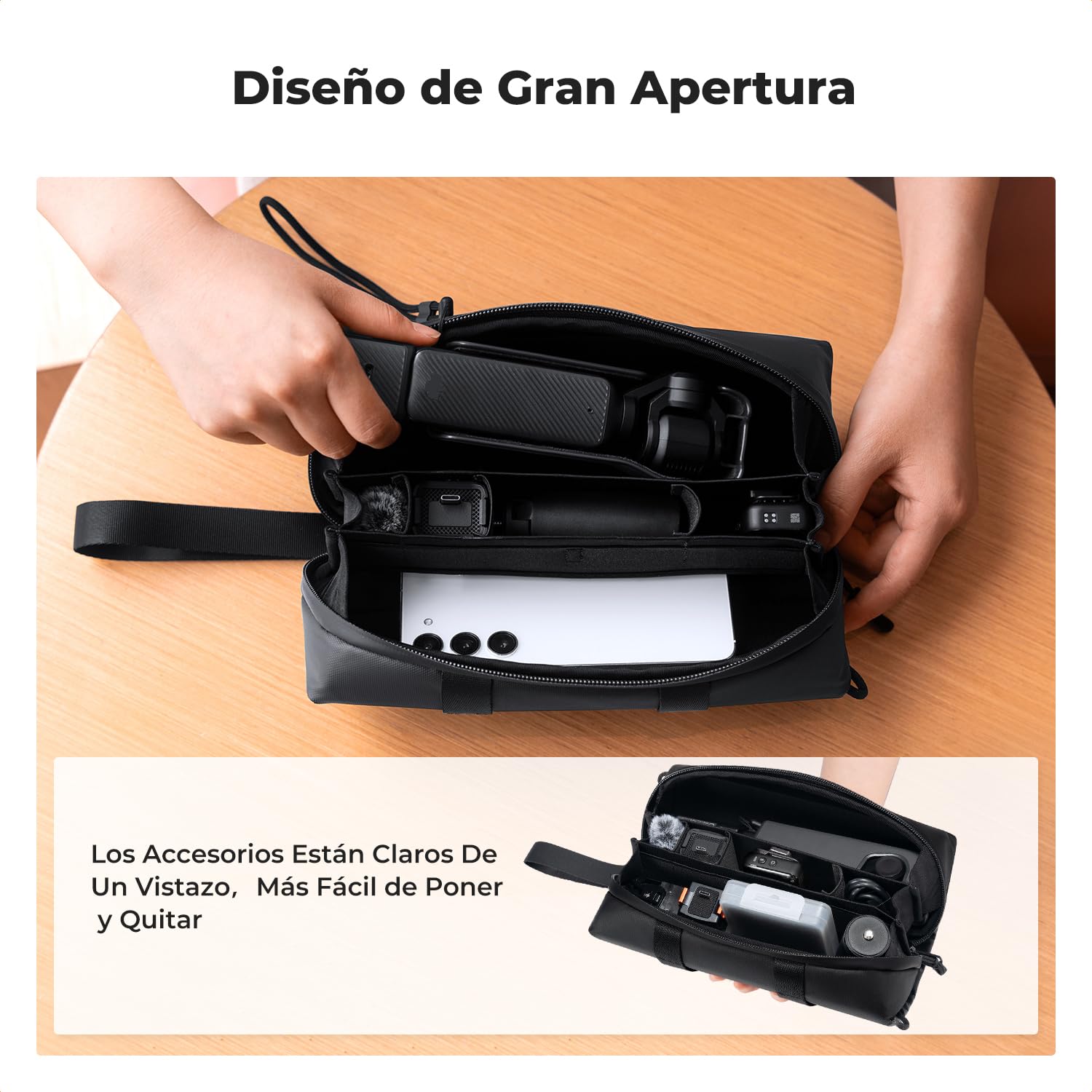 K&F CONCEPT Bolsa de Transporte para dji OSMO Pocket 4/3, Estuche de Almacenamiento, Funda Impermeable Portátil Compatible con dji OSMO Pocket 4/3 Creator