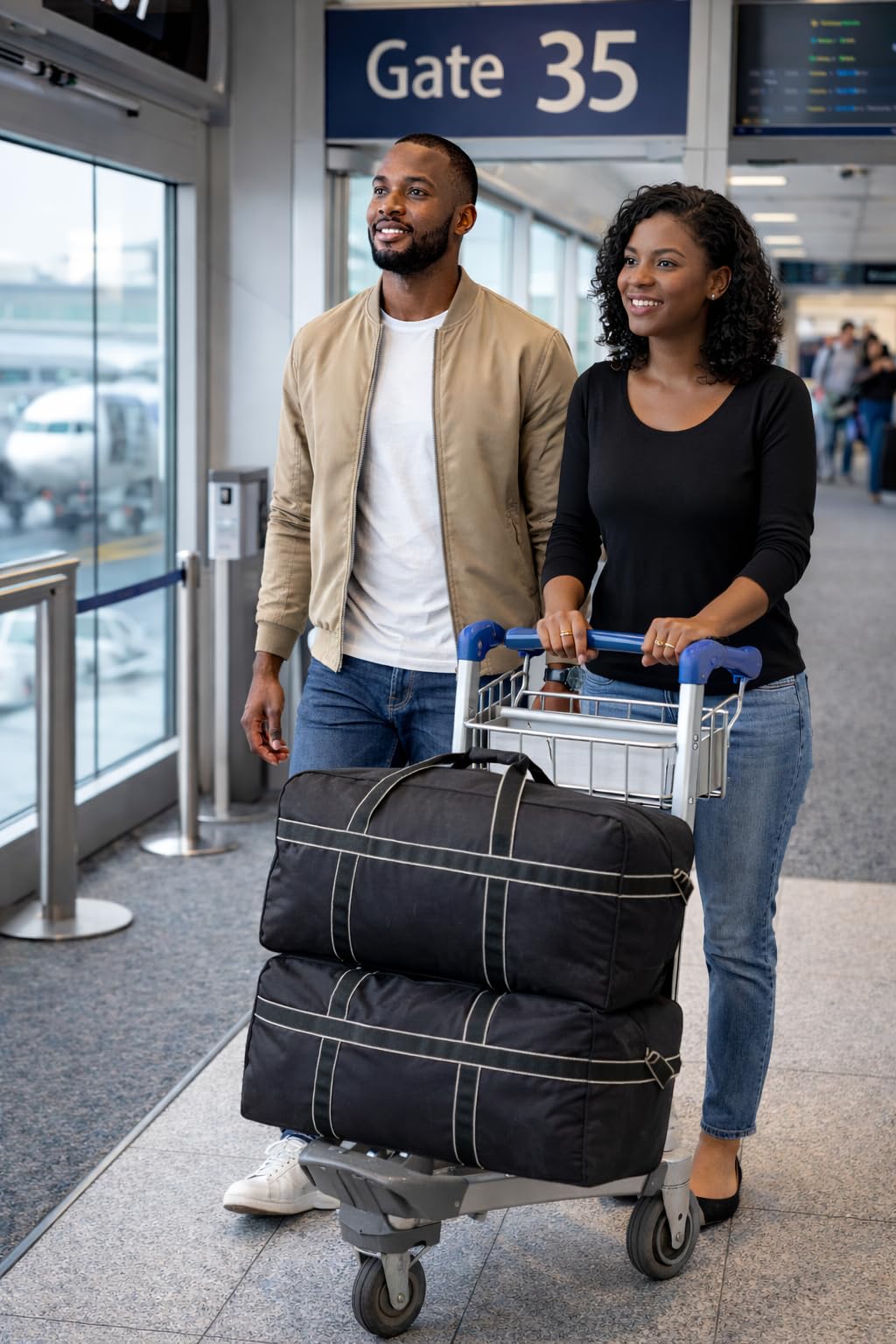 TRANSITBAG - Pack de 3 Sac de Voyage XXL 144L Grande Capacité en Toile Ultra Résistante – Léger, Bagage Soute Avion Jusqu’à 23 kg – Sac de Transport Robuste 80×40×45 cm