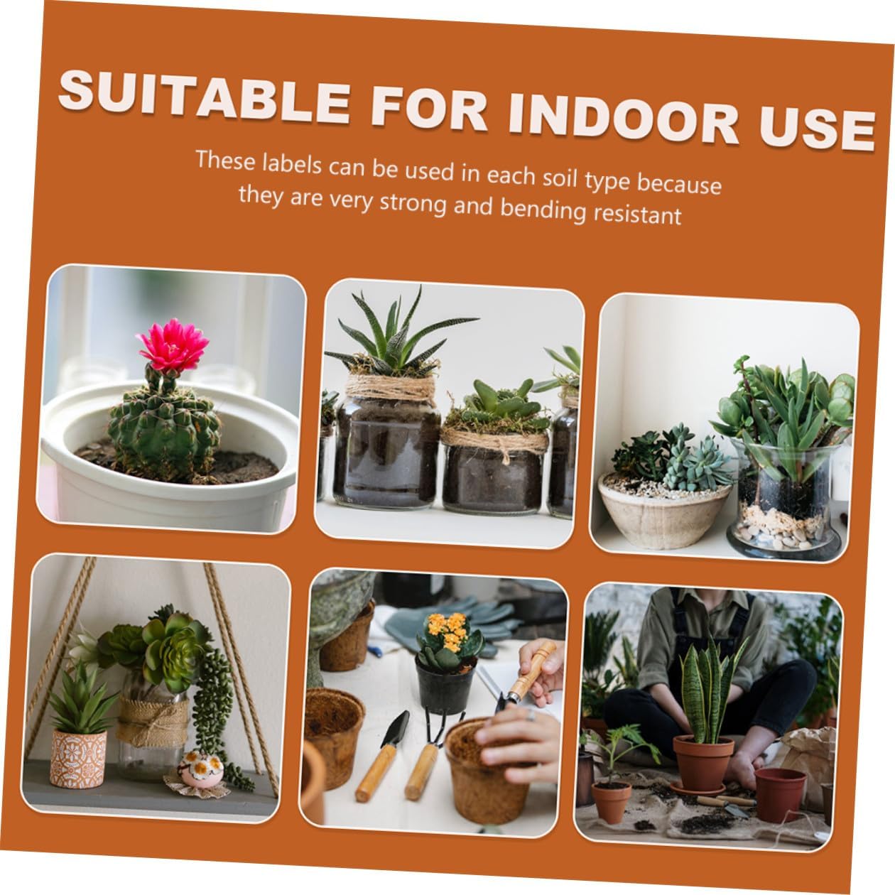 NUOBESTY 600pcs Waterproof Plastic Plant Tags for Garden and Nursery Colorful Small Plant Label Stakes 10x1.8cm Outdoor Flower Pot Markers