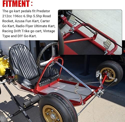 Vista 10 de GREHUA Go Kart Pedal y cable del acelerador compatible con Predator 212cc 196cc 6.5hp Road Rocket Manco Kandi Carter Azusa Go Kart Vintage Racing