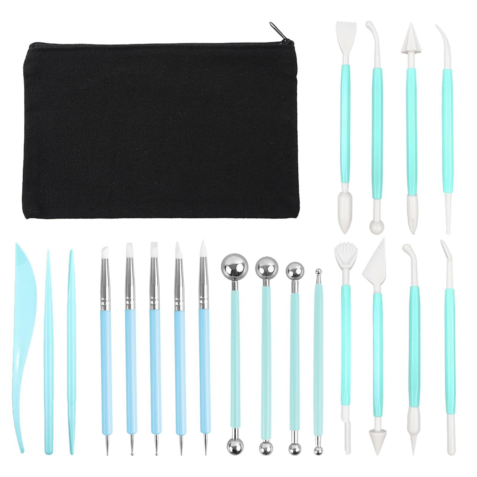 WOMGF Modelleergereedschapset, pottenbakkersgereedschap, 41 stuks, polymeerklei, sculptuur, keramiek, sculptuur, kleikit voor kunsthandwerk, sculptuur, snijwerk
