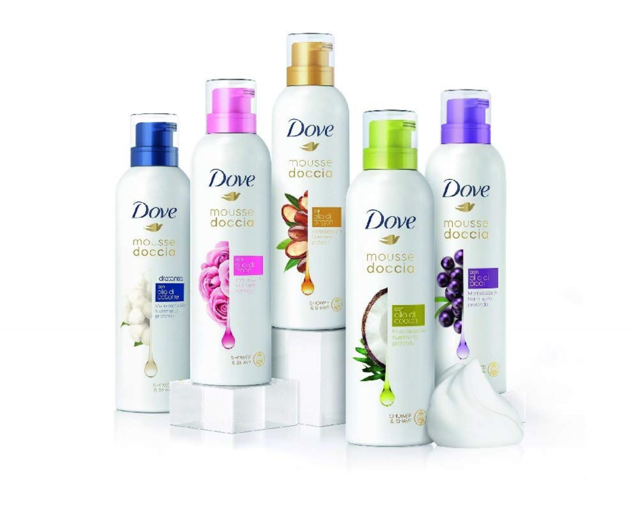 DOVE Mousse Doccia Olio di Rosa 6x200 ml (Confezione da 6)