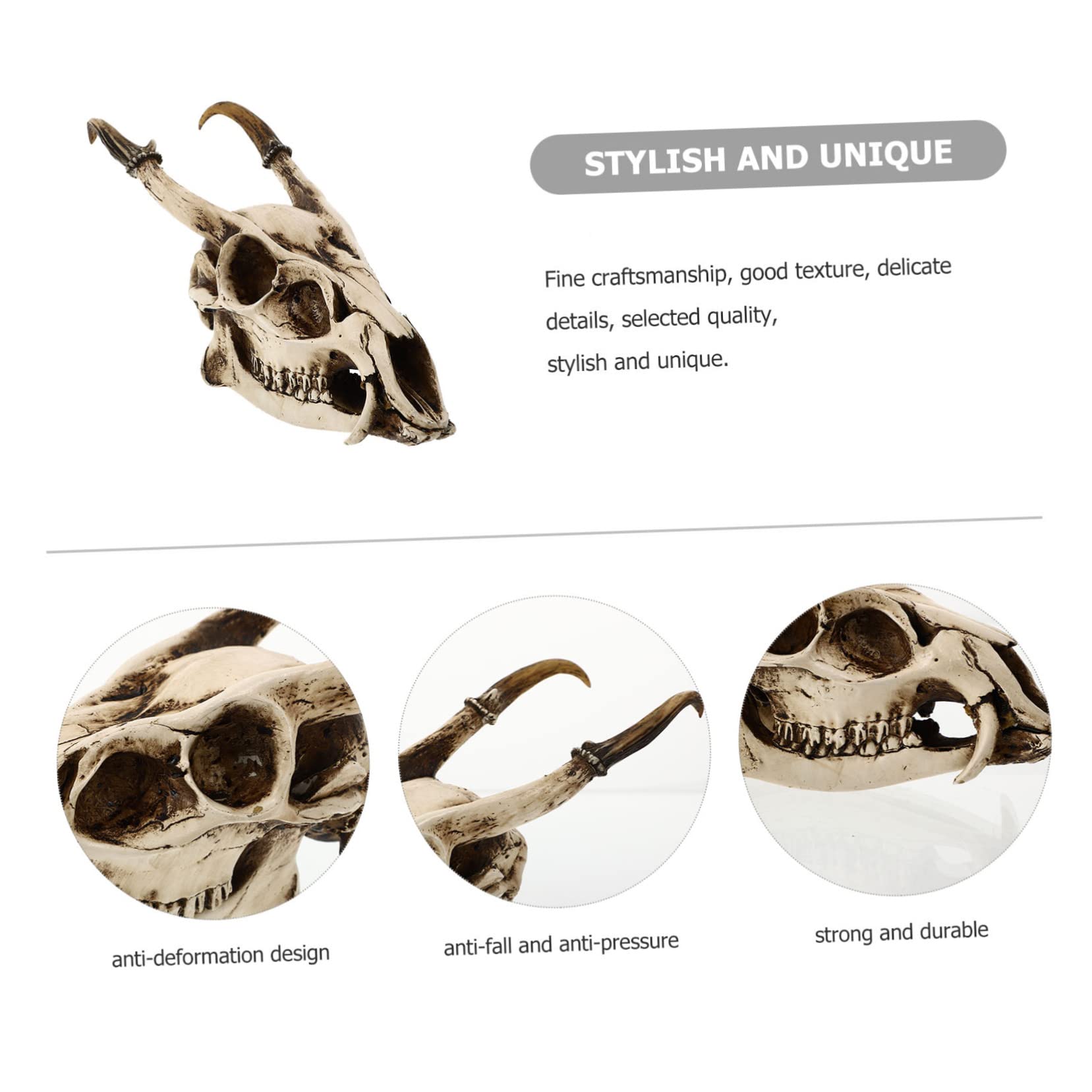 Cabilock 1 Pc Adorno De Calavera De Cabra Decoración De Cuernos De Cabra Kit De Collage De Pared Cabeza De Animal Decoración De Calavera De Oveja Ram Mesa Resina Póster Acuario