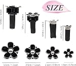 ORIESSE 4pcs Mignon Daisy Fleurs voiture Air Brossoirs, Accessoires de Voiture pour Femmes,4 Tailles Sparkle Black Silver Flower Clips d'évent de voiture, Clips rechargeables sur le diffuseur de voiture