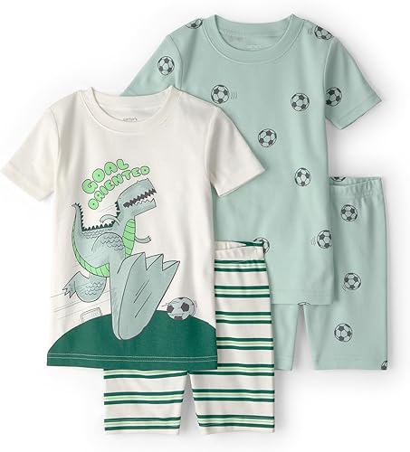 Carter's Boys' 4-piece Tight Fit Cotton Pajama Set