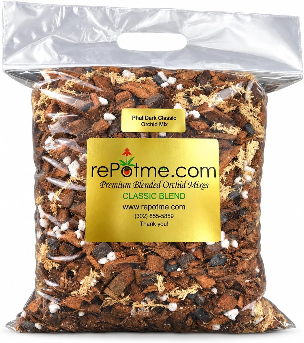 rePotme Orchid Potting Mix, Phalaenopsis Dark Classic Orchid Mix (Mini Bag) - Hand Blended in The USA