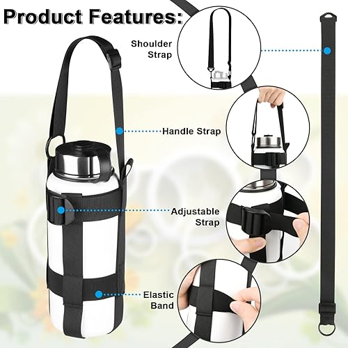 Miniatura 2 de Cosmos Correa para botella de agua, correa cruzada con asa y correas para el hombro, se adapta a botellas de boca ancha de 20 a 64 onzas para