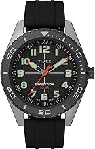 Timex Men's Expedition Field Solar 43mm Watch - Tan Strap Black Dial IP Steel Case