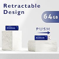 Vista 2 de LinkMore Unidad flash USB 3.2 de 64 GB EJECT32, velocidad de lectura de hasta 100 MB/s, diseño retráctil