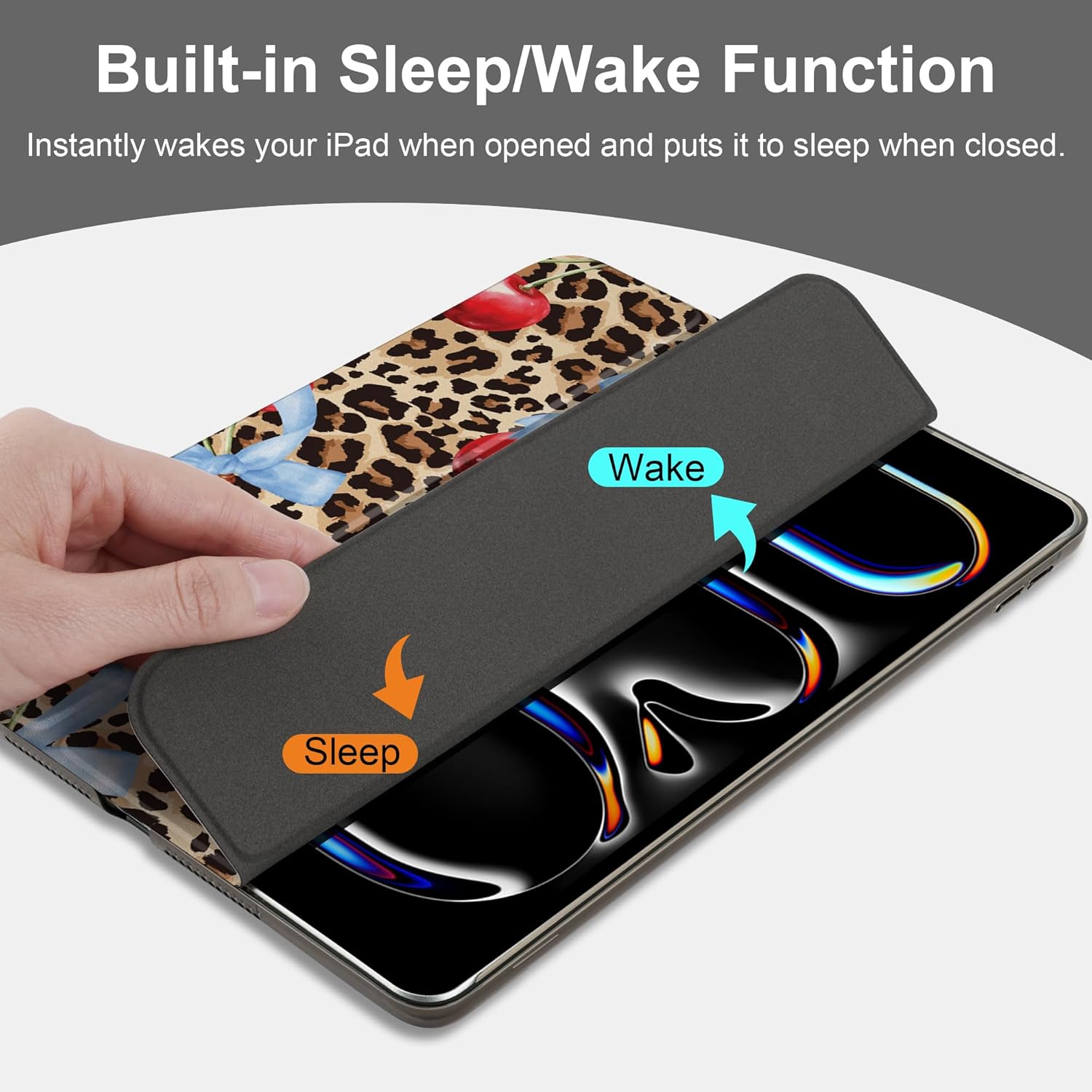 DONGKE Compatible with iPad 10.2 Inch Case 2021 2020 2019, Smart Lightweight Trifold Stand Hard Plastic Transparent Cover Support Auto Sleep/Wake for iPad 10.2" 9th/8th/7th Generation - Leopard - Image 4
