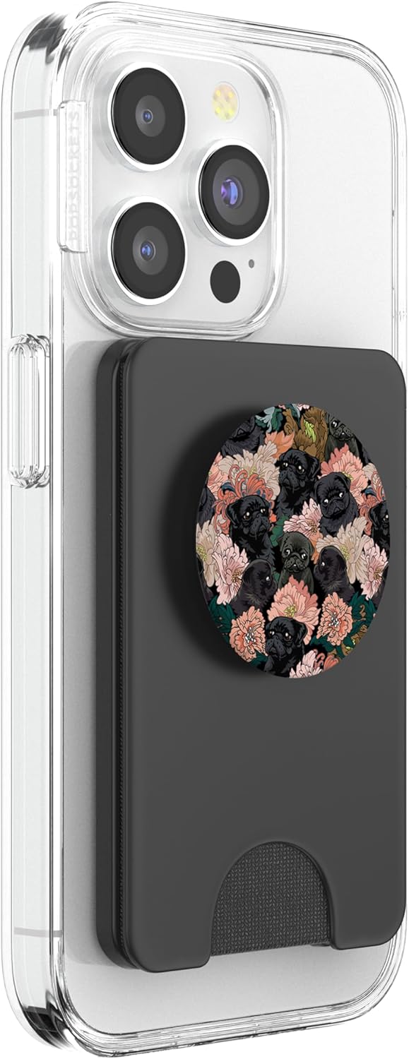 Because Black Pug PopSockets PopWallet for MagSafe