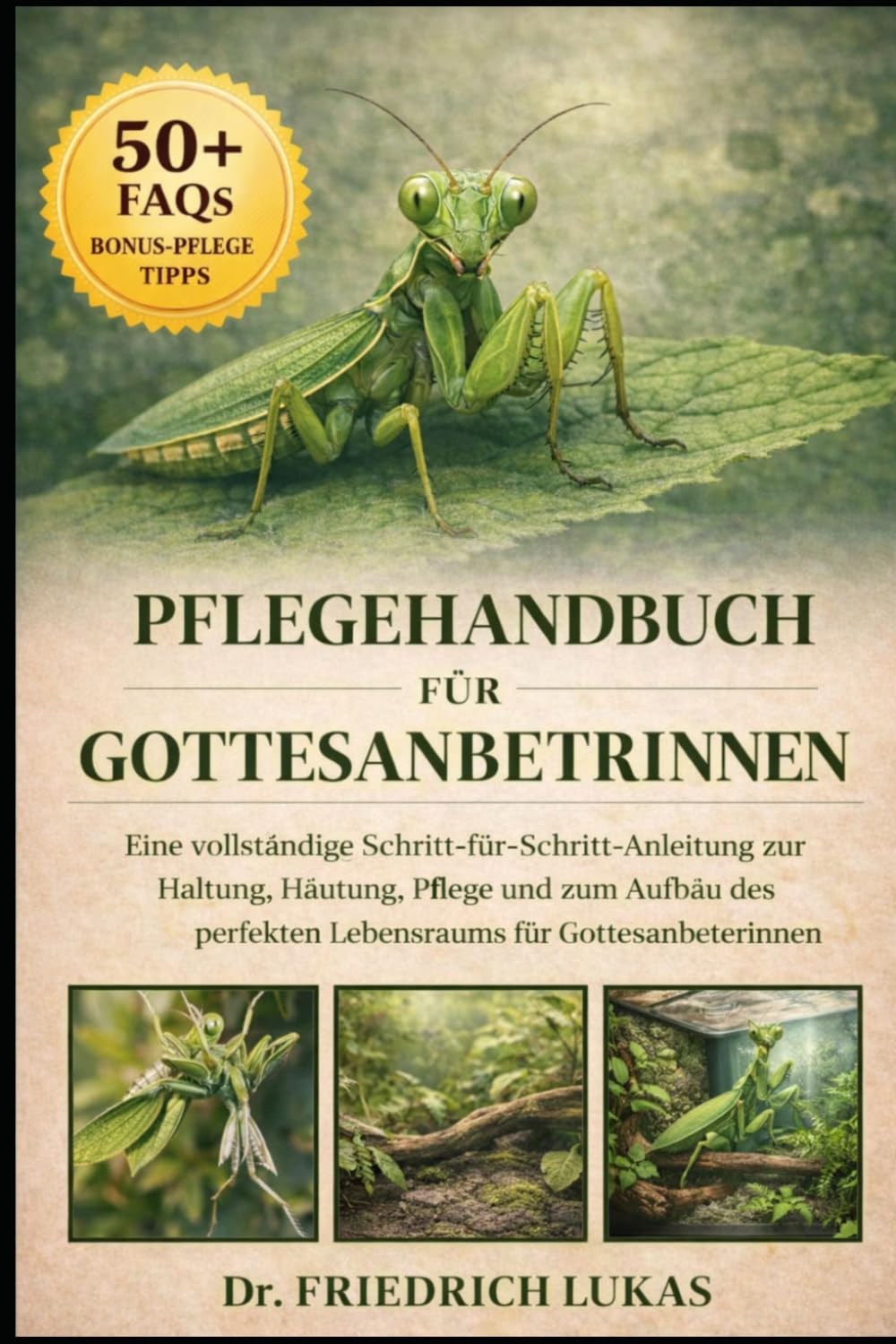 PFLEGEHANDBUCH FÜR GOTTESANBETERINNEN: Eine vollständige Schritt-für-Schritt-Anleitung zur Haltung, Häutung, Pflege und zum Aufbau des perfekten Lebensraums für Gottesanbeterinnen