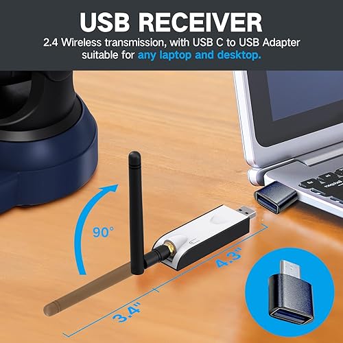 Miniatura 5 de Gsou Cámara web inalámbrica cámara de video HD 1080P para videollamadas y transmisión Plug and Play campo de ángulo ajustable para computadora Mac