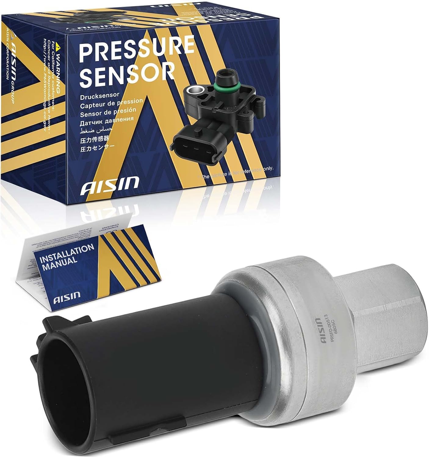 AISIN AFTERMARKET PRSFD-00513 A/C Pressure Sensor - Compatible with Ford F-150, Explorer, Escape, Focus, Edge, Mustang, Taurus, Expedition, Fiesta, Flex, Crown Victoria, Lincoln MKX, Navigator, MKS