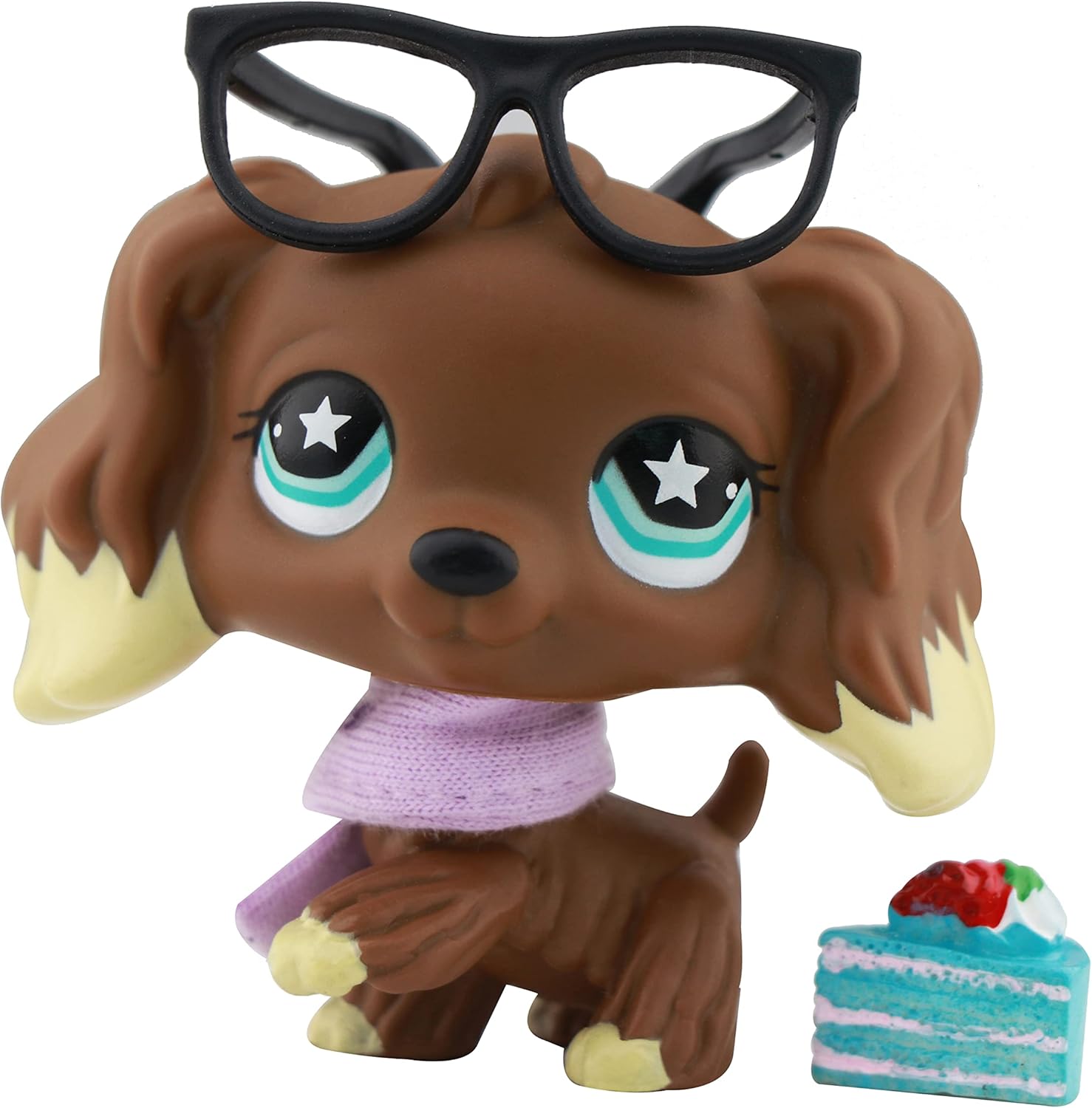 lps Cocker Spaniel 960, Chocolate Body Blue Flower Eyes