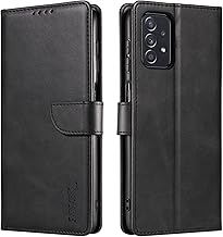 LOLFZ Wallet Case for Samsung Galaxy A53 5G, Vintage Leather Book Case with Card Holder Kickstand Magnetic Closure Flip Case Cover for Samsung Galaxy A53 5G - Black