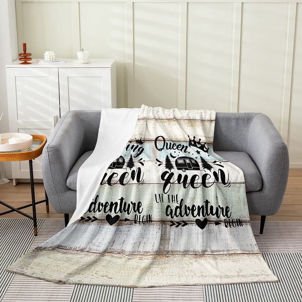 Coperta in pile di flanella rustica, stile fattoriale, per tutte le stagioni, da campeggio, da viaggio, per auto, in legno, per letto e divano, camera da letto, 200 x 200 cm