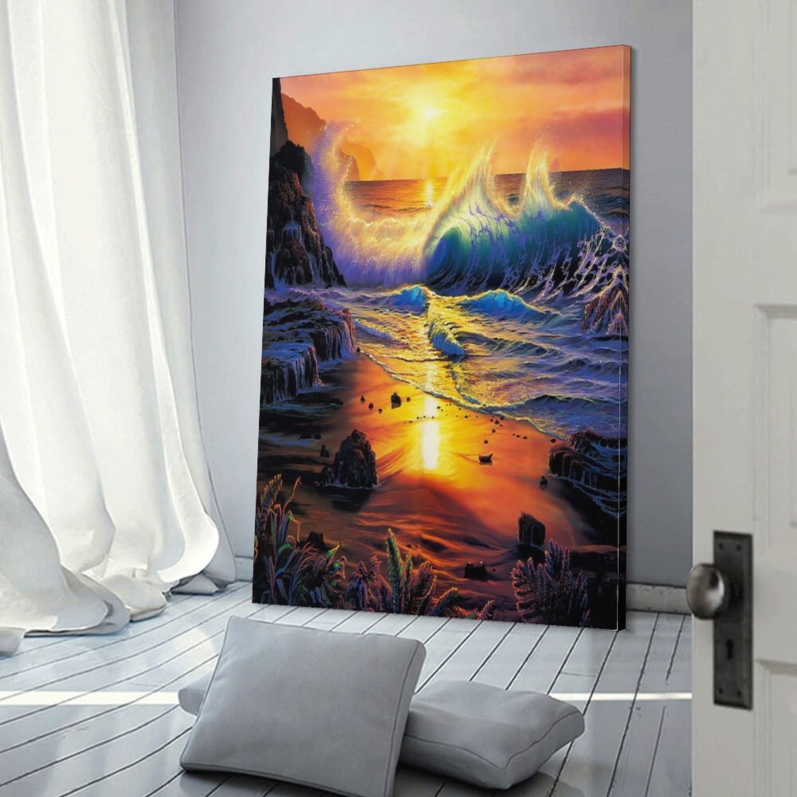 アンコールワット　油絵　壁掛け il_fullxfull.3568344280_kw0j.jpg