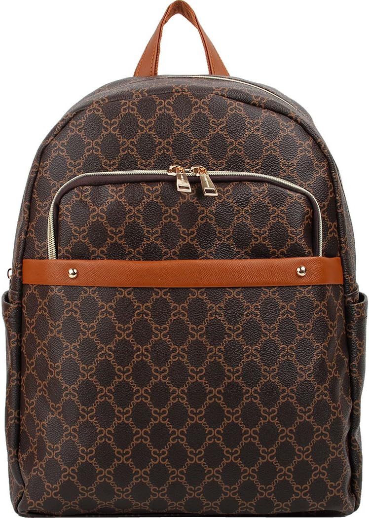 Women's Fashion Backpack Purse Water Resistant Synthetic Leather Ladies Casual Shoulder Bag School Bag for Women & Girls Brown Camel