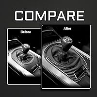 Vista 3 de Fibra de carbono, compatible con accesorios BMW, marco de panel de engranajes de consola central, cubierta de perilla de palanca de cambios, caja