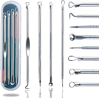 ZTRHYOO Blackhead Remover Tool Kit - Professional Pimple Comedone Extractor for Acne, Blemishes, Zits & Whitehead Popping with Case (Silver)