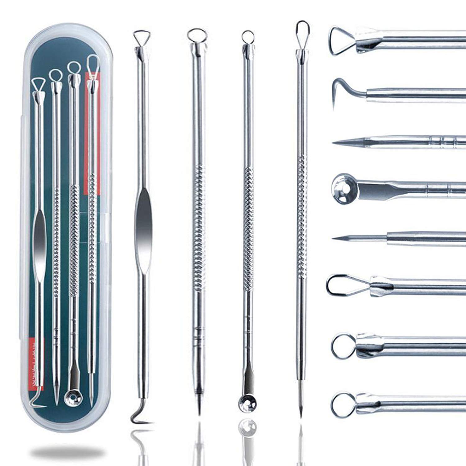 Z&HY Store Blackhead Remover Pimple Comedone Extractor Tool Best Acne Removal Kit - Treatment for Blemish, Whitehead Popping, Zit Removing for Risk Free Nose Face Skin with Case (Sliver)