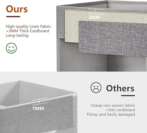 Miniatura 5 de Cestas de almacenamiento extra grandes con ventana transparente, organizador de armario transparente con asas de poliuretano, contenedores de