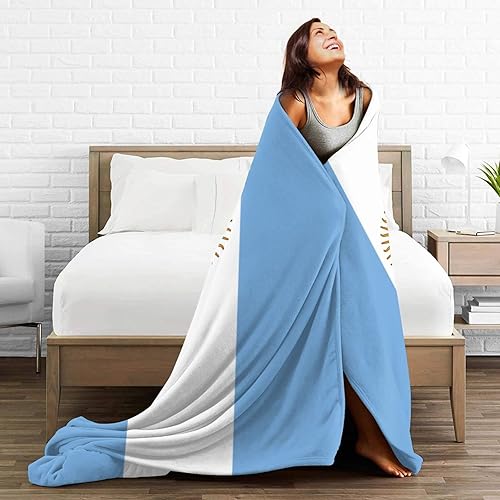 Miniatura 5 de Manta de franela estampada con la bandera de Argentina de 60 x 50 pulgadas, antibolitas, para cama, sofá, sala de estar, dormitorio