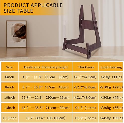 Miniatura 10 de Paquete de 2 soportes de caballete de madera de 8 pulgadas para exhibir marcos de fotos decorativos, caballete, libro, soporte para platos