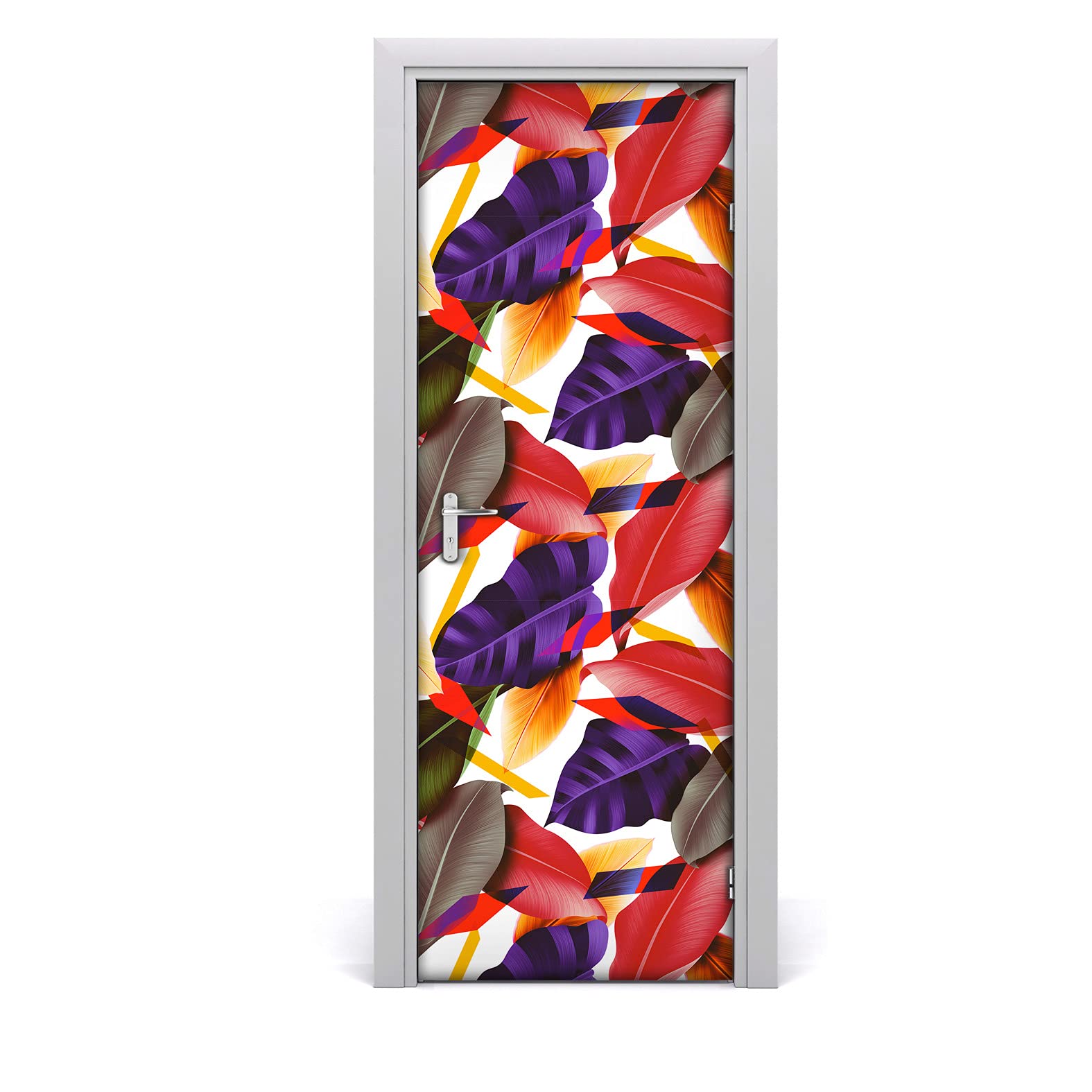 Autocollant de porte fleurs abstraites 85x200cm papier peint
